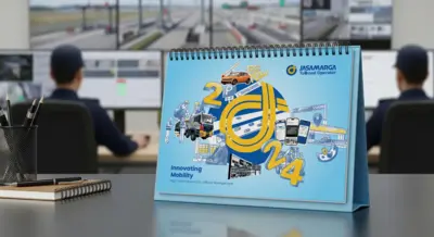 Jasa Marga Tollroad Operator - Kalender 2024 - Desain Modern dengan Ilustrasi Unik