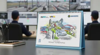 Jasa Marga - Kalender 2023 - Desain Eksklusif dengan Ilustrasi Sketsa