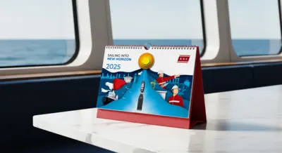 Kartika Samudera Adijaya - Kalender 2025 - Desain dengan Ilustrasi Custom Gaya Papercutting