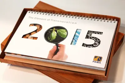 PAMA Persada Nusantara - Kalender 2015 - Desain Premium dengan Cetak Finishing Die-Cut Custom