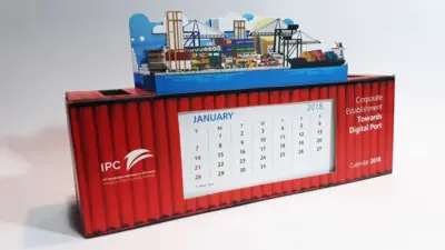 Pelindo (IPC) - Kalender 2018 - Desain 3D Pop-Up Multi Fungsi Berbentuk Kontainer