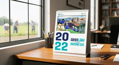 Pupuk Indonesia - Kalender 2022 - Desain dan Ilustrasi Lukisan Custom dengan Sentuhan Die-cut Custom